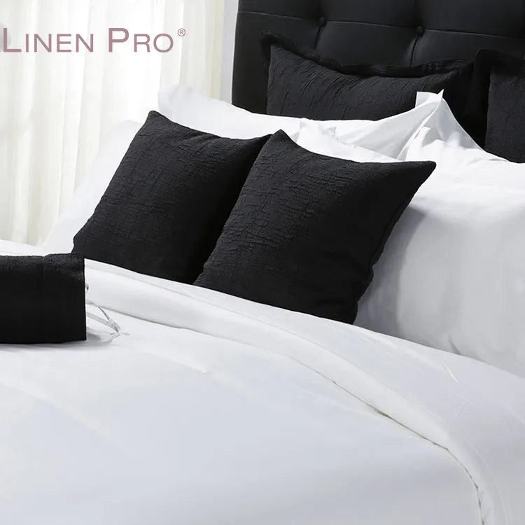 Luxury Fancy Mẫu Miễn Phí Trắng Bốn Mảnh Linen Bedding Hotel Bed Sheet Set