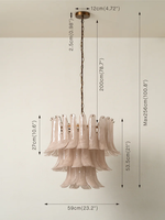 Lustre vintage en verre de Murano en forme de pétales, luminaire suspendu pour la décoration du salon