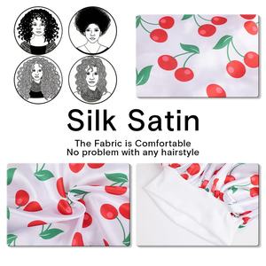 Bonnet <span class=keywords><strong>de</strong></span> nuit en satin <span class=keywords><strong>de</strong></span> soie imprimé à large bord et à haute élasticité pour femmes SOLPOP, protection des cheveux - Product Image 5