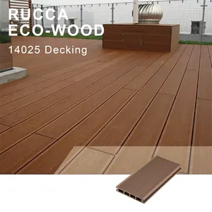 Rucca Nhà Máy Xuất Sắc Bán Trực Tiếp WPC Gỗ Nhựa Composite PVC Sàn Ngoài Trời Vườn Decking 140*25 Mét Tại Trung Quốc