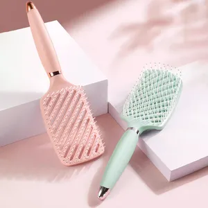 Fabrik Direkt verkauf Kunststoff Anti-Static Twill Hollow Out Detang ler Haar bürste für Frauen Curly Comb Scalp Massage