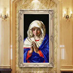 Customized Glass Mosaic Portrait Mural Design Mosaic Tiles For Religious Church