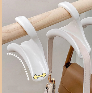 <span class=keywords><strong>Ceinture</strong></span> écharpe en plastique blanc et noir suspendu femmes sac à main organisateur de stockage cintre - Product Image 5