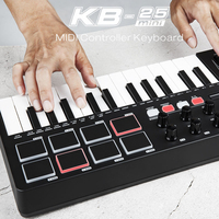 KOKKO KB-25 Controlador MIDI USB Portátil a Batería con Mini Teclado Digital Electrónico de 25 Teclas y Pads