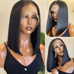 Vente en gros perruque courte Bob Hd Lace cheveux humains vierges femmes perruque Lace cheveux naturels meilleure perruque indienne frontale Super double tirage - Product Image 5