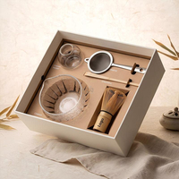 Ensemble de matcha écologique personnalisé de 450 ml, bol en verre avec bec verseur, boîte-cadeau personnalisable, kit de voyage