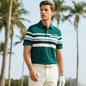 Thời Trang Mới Mens Polo Áo Sơ Mi Sang Trọng Nhãn Hiệu Riêng Tùy Chỉnh Áo Phông Sọc In Upf50 + Nhanh Chóng Làm Khô Nhân Viên Golf Polo Áo Sơ Mi - Product Image 5