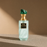 Produit Tendance : Flacon en Verre Vide Torsadé 30ml 50ml 100ml avec Logo Personnalisé, Couvercle Doré Effet Pierre Précieuse Irrégulière, pour Parfum