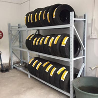 Support de rangement et d'exposition robuste en métal thermolaqué pour roues et pneus de voiture, pour entrepôt et garage