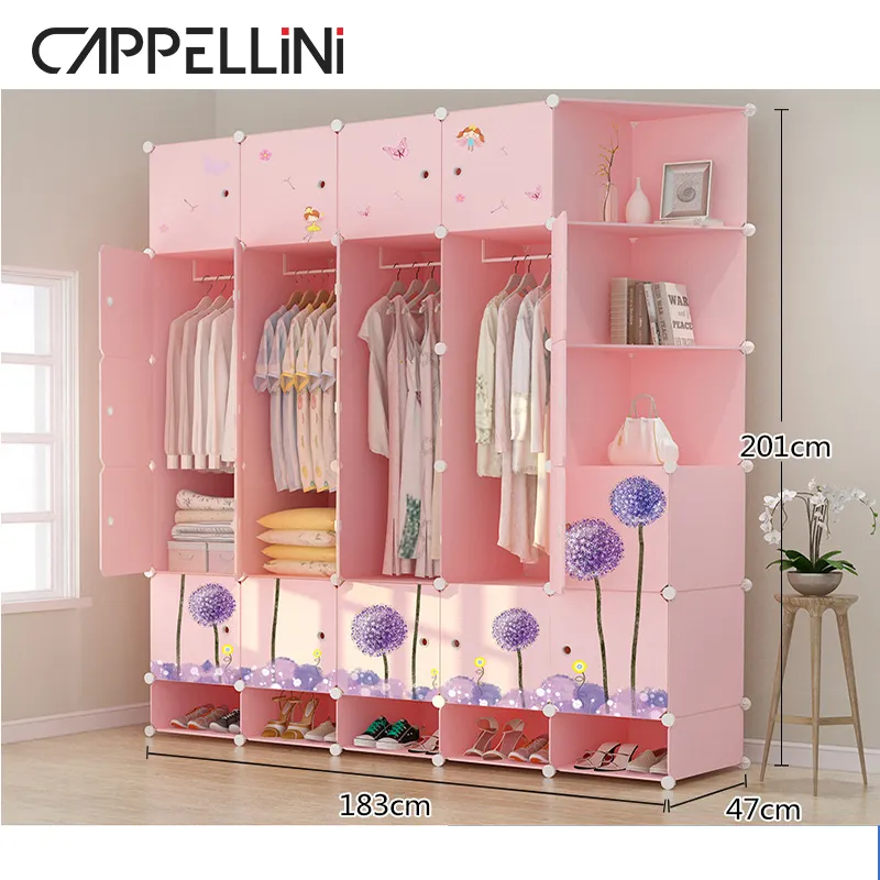 Garderobe Professionele Meubelkast Roze Baby Organizer Kledingkasten Plastic Slaapkamer Kledingkast