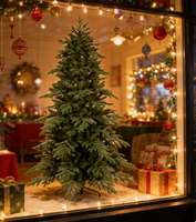 Hochwertiger 2,13m Stehender Künstlicher Weihnachtsbaum PE+PVC Gemischt Realistisch Vollbewässerter Baum für Feiertagsdekoration