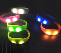Changement de couleur LED Bracelet réglable activé par le son Bracelet clignotant pour les festivités du nouvel an chinois de Noël Diwali