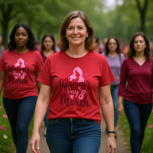 Maglietta grafica da donna a maniche corte, 100% cotone, girocollo, con stampa femminista, casual - Product Image 2