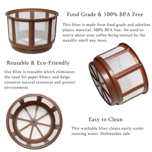 Panier filtrant à café universel, <span class=keywords><strong>filtre</strong></span> de remplacement en nylon, filtres réutilisables pour cafetières et machines à café - Product Image 4