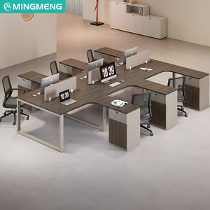 Estaciones de trabajo abiertas modernas para oficina, escritorios para empleados con cajones, escritorios para computadora para 4-6 personas - Product Image 3