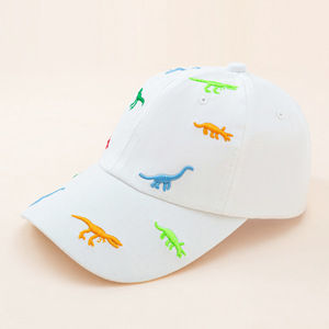 Haute qualité réglable dessin animé <span class=keywords><strong>dinosaure</strong></span> broderie bord incurvé enfants <span class=keywords><strong>papa</strong></span> chapeaux Logo personnalisé 6 panneau Gorras coton casquettes de Baseball - Product Image 4