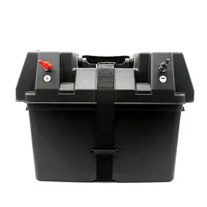 Großhandel Luxus 12V Outdoor tragbare schwarze Kunststoff Auto Boot positive Kabel Batterie kasten enthalten Sicherungs halter