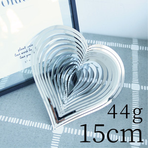 Campana de Viento en Forma de Corazón de Acero Inoxidable de 20 cm, Adorno Giratorio para Jardín con Acabado de Espejo, Decoración para Exteriores - Product Image 3