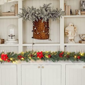 Guirlande <span class=keywords><strong>de</strong></span> <span class=keywords><strong>Noël</strong></span> en PVC avec lumières LED, boules <span class=keywords><strong>de</strong></span> sapin artificielles, écologique, batterie au lithium, pour intérieur et extérieur, idéale pour les fêtes - Product Image 3