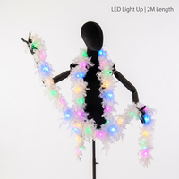 Écharpe en plumes de dinde Chandelle lumineuse à LED épaisse de 40g pour Carnaval, Halloween, Mariage, Fête, Décoration de scène et Costume