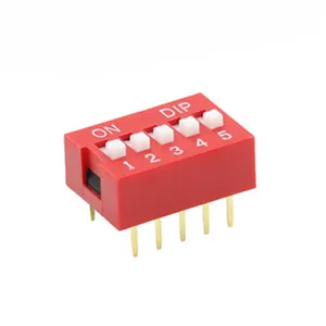 dip switch Dip Switches Kit In 2.54mm Toggle Switch Red Snap Switches,PCB Mountable On Off Dip DIL Switch Kit for Circuit, Bread