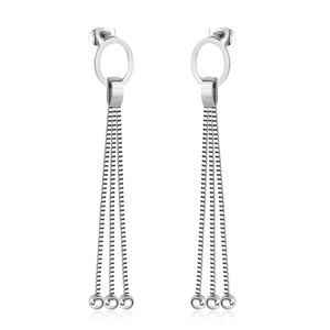 ต่างหูทรงสี่เหลี่ยมแบบห้อย ดีไซน์เนอร์แบรนด์ดัง ขายส่ง ผลิตจากเหล็กกล้าไร้สนิมขัดเงา ชุบทอง - Product Image 6