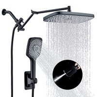 Support de pommeau de douche ABS, pistolet de pulvérisation, inverseur de douche supérieur, ensemble de douche complet de style américain, tige d'extension, pulvérisation supérieure