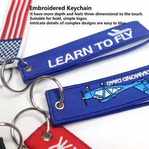 Bulk Custom Embroidered Keychain, Woven Name <b>Tag</b>, Flight Baggage <b>Tag</b> with Logo, Unique Gift <b>Key</b> Fob - Product Image 4