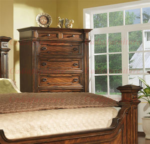 ריהוט חדר שינה בעיצוב כפרי אמריקאי מבנה עץ כיסוי עור סטים לחדר שינה כפרי אמריקאי מיטה מעץ מלא - Product Image 2