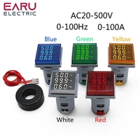 Indicateur lumineux 0-100Hz, fréquencemètre numérique carré à LED, AC20-500V, testeur combiné de tension, courant et fréquence, SHVA