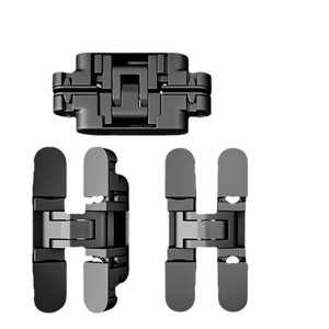 Charnières invisibles pour portes cachées, charnières de porte d'armoire dissimulées réglables en 3D pour l'installation de portes secrètes - Product Image 1