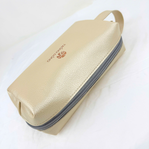 Custom Logo PU Leather Zipper Pouch with <b>Wrist</b> Strap Cosmetic Organizer <b>Bag</b> Corporate Gift OEM ODM Manufacturer - Product Image 5
