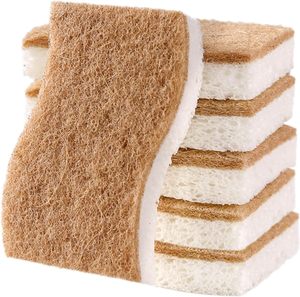 Spugna Ecologica per Cucina, Biodegradabile, Naturale, Compostabile, in Cellulosa, Cocco e Noce, Utensile per Pulizia <span class=keywords><strong>Piatti</strong></span> - Product Image 1