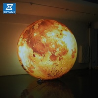 Grande planète gonflable dorée de haute qualité/ballon de lune gonflable/ballon de fête lumineux pour la décoration publicitaire