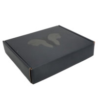 Cajas de Envío Autosellables Corrugadas Negras Plegables para Empaque de Pelucas con Opciones de Relieve Brillante/Mate y Lámina Dorada