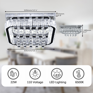 Hiện đại sang trọng <span class=keywords><strong>Led</strong></span> pha lê Đèn chùm vuông trần trang trí thả ánh sáng đương đại Mặt dây chuyền Trần lịch thi đấu - Product Image 6