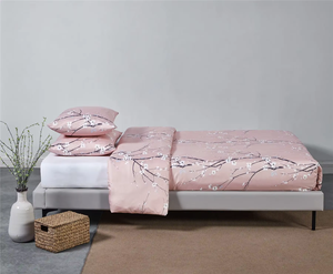 现代鲜花印花床上用品套装定制三件套特大被套枕套家纺涤纶床上用品 - Product Image 5