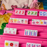 Ningboleti Kustom 160 Ubin Mahjong Amerika Warna Pink Mewah Ubin Mahjong Terukir Ubin Mahjong Tunggal Ubin Mahjong Baru