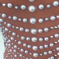 Combinaison de scène sexy, robe de bal transparente en strass argenté et perles, tenue en filet pour fête d'anniversaire, combinaison de danse pour femmes