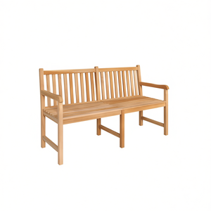 Banc de jardin en teck massif 59,1 pouces, banc de patio robuste, mobilier d'extérieur - Product Image 1