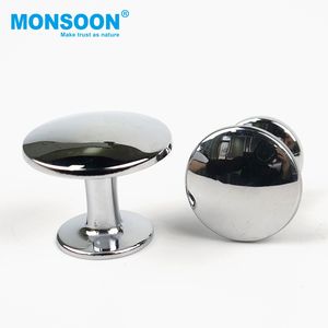 מטבח מינימליסטי מוסתר עגול ראש ידית כרום ידית ידית ידית ארון מגירות סגסוגת אבץ ידית מטבח עם ברגים - Product Image 1