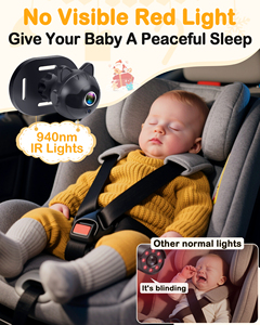 Cámara para Auto con Doble Visión Nocturna 1080P, Monitor Ajustable para Bebés en el Asiento Trasero, Pantalla Dividida de 6.9 Pulgadas, Vista en Tiempo <span class=keywords><strong>Real</strong></span> para 2 Niños - Product Image 6