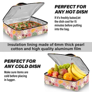 Hawaiian Custom Lehua Flower Aluminum Foil Insulated Thermal Bag Pizza Casserole <b>Pans</b> Cooler Carrier Bag for Food Delivery - Product Image 5