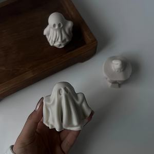 Halloween Ghost Candle Silicone Mold <b>Soap</b> Resin Handicraft 3D Gypsum Casting Mold DIY Halloween Home Decoration - Product Image 6