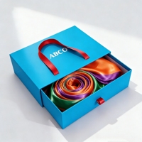 Boîte à tiroir personnalisée en carton rigide, boîte cadeau coulissante, emballage à tirer, 2 mm, recyclable, couleur bleue, estampage à chaud, découpes, couvercle pliable