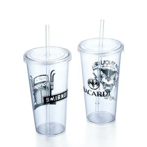 Gobelet en plastique avec paille, cadeau promotionnel pour boissons froides, avec logo personnalisé, fabriqué au Vietnam - Product Image 2