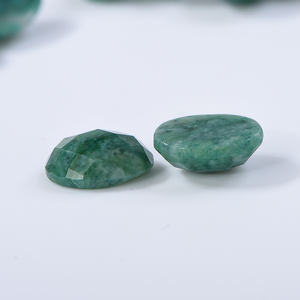 天然グリーントルマリン宝石ファセット楕円形平底カボションルース宝石ジュエリー作り用 - Product Image 4