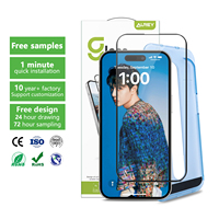 Aurey Protection d'écran de téléphone portable anti-poussière hd 2.5d 9h Premium pour Iphone 16 15 14 13 12 11 Pro Max Verre trempé