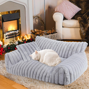 Cama de Felpa para Gatos, Camas para Perros Pequeños, Sofá para Mascotas de Interior con Funda Extraíble y Lavable - Product Image 1