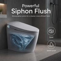 Toilette intelligente chauffante avec bidet intégré, capteur de chasse automatique, cuvette allongée, télécommande, compatible P-Trap ou S-Trap